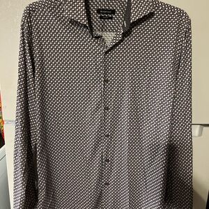 Bugatchi Black and gray Checkered Men's Shirt‎